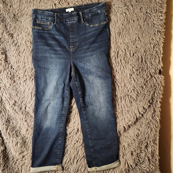 Good American Denim - Good American Women Straight Jeans 5 2XL Indigo High-Rise Stretch GLS478T Dark